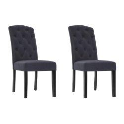 Artiss Dining Chairs Grey Fabric Set of 2 Dansk