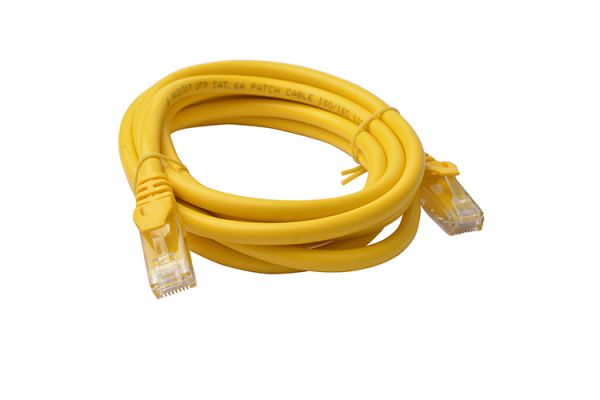 8WARE Cat6a UTP Ethernet Cable 2m Snagless Yellow