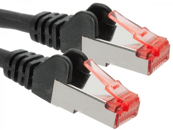 HYPERTEC CAT6A Shielded Cable 0.5m Black Color 10GbE RJ45 Ethernet Network LAN S/FTP Copper Cord 26AWG LSZH Jacket