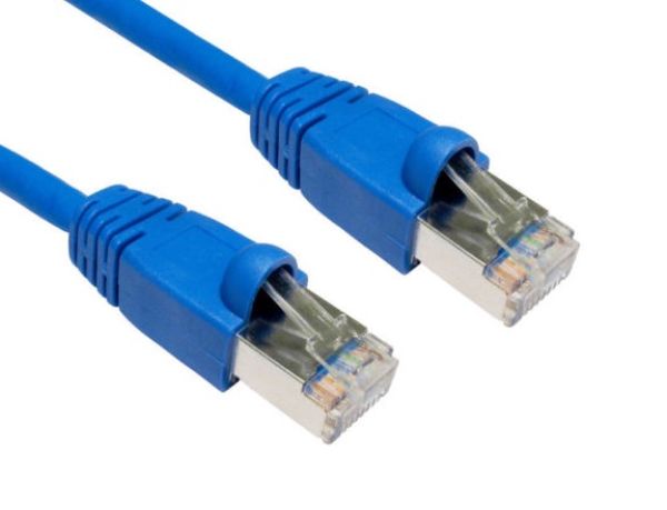 HYPERTEC CAT6A Shielded Cable 0.5m Blue Color 10GbE RJ45 Ethernet Network LAN S/FTP LSZH Cord 26AWG PVC Jacket