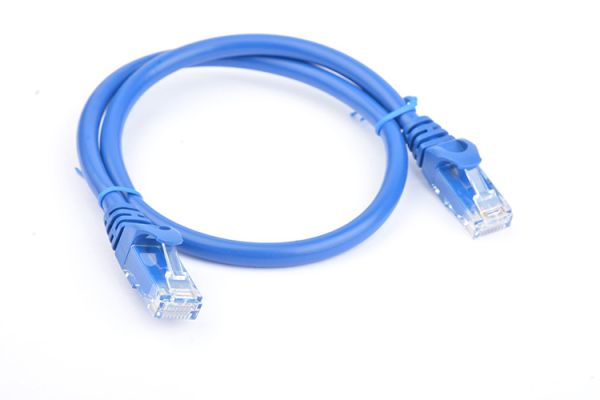 8WARE Cat6a UTP Ethernet Cable 25cm Snagless Blue