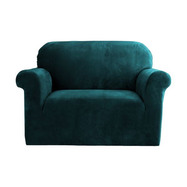 Artiss Sofa Cover Couch Covers 1 Seater Velvet Agate Green