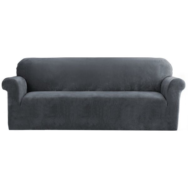 Artiss Sofa Cover Couch Covers 4 Seater Velvet Grey