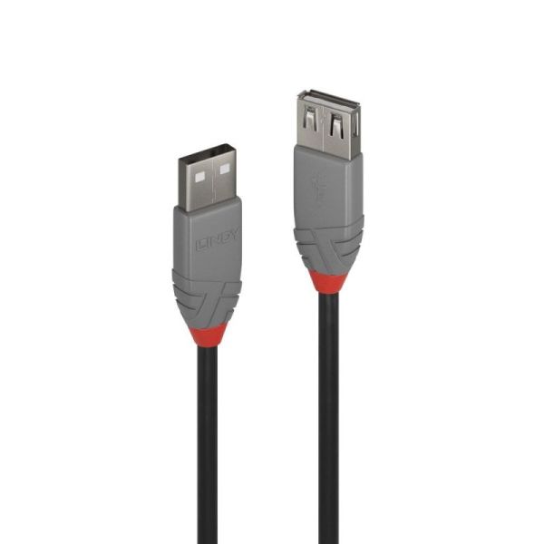 LINDY .2m USB2 A Ext Cable Anthra Line