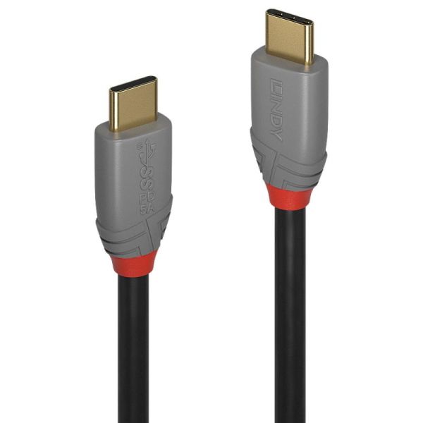 LINDY 1m USB C 5A PD Cable Anthra Line