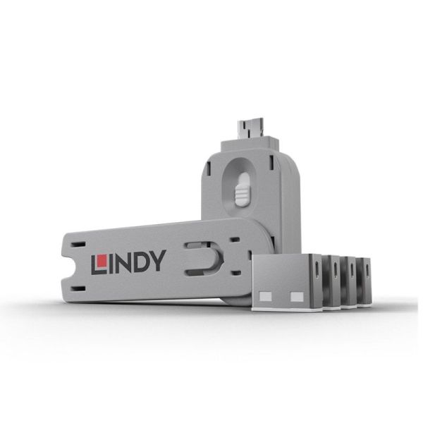 LINDY USBA Port Block/Key x4 W