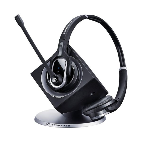 SENNHEISER | Sennheiser DW Pro 2 - DECT USB Wireless Office headset with base station, for desk phone and PC, ultra NC Mic, Binaural, Lync certified