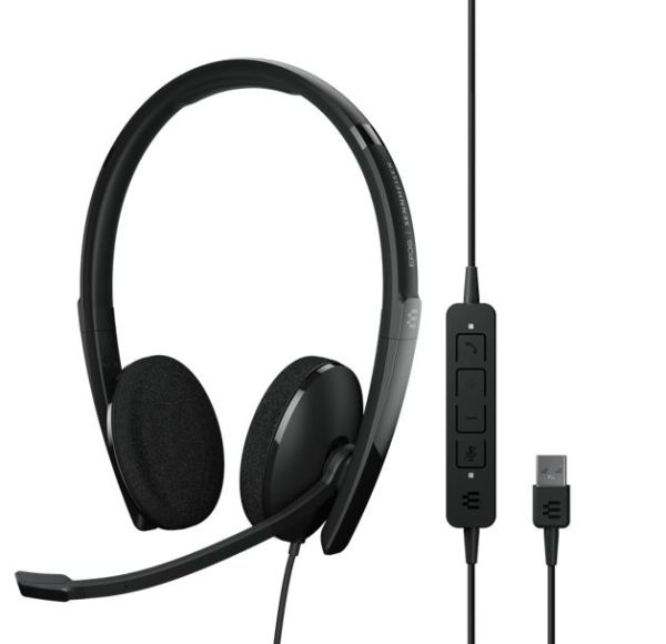 SENNHEISER | Sennheiser ADAPT 160 USB II On-ear, double-sided USB-A headset with in-line call control and foam earpads. Optimised for UC.