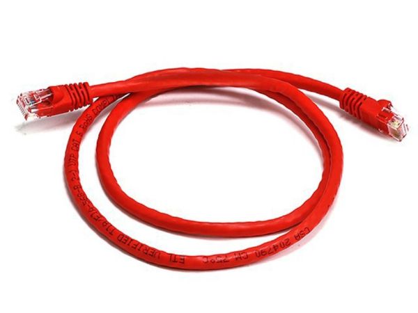 8WARE Cat6a UTP Ethernet Cable 25cm Snagless Red