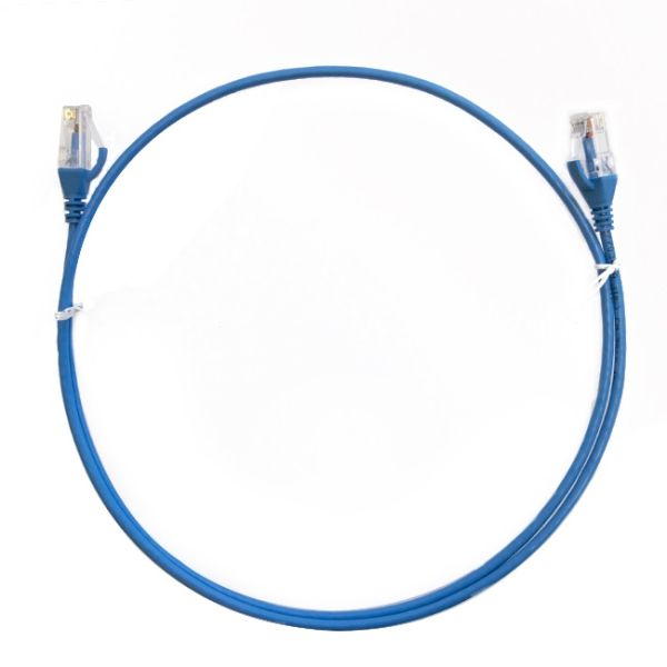 8WARE CAT6 Ultra Thin Slim Cable 0.25m / 25cm - Blue Color Premium RJ45 Ethernet Network LAN UTP Patch Cord 26AWG