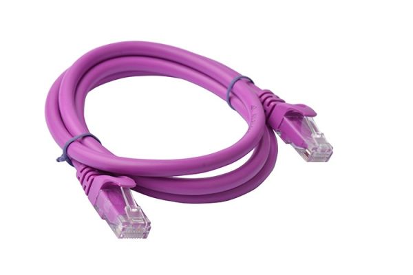 8WARE Cat6a UTP Ethernet Cable 1m Snagless Purple