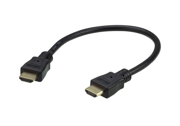 ATEN 0.3m 4K HDMI High Speed Ethernet cable, supports up to 4096 x 2160 @ 60Hz, High quality tinned copper wire with Gold-plated connectors