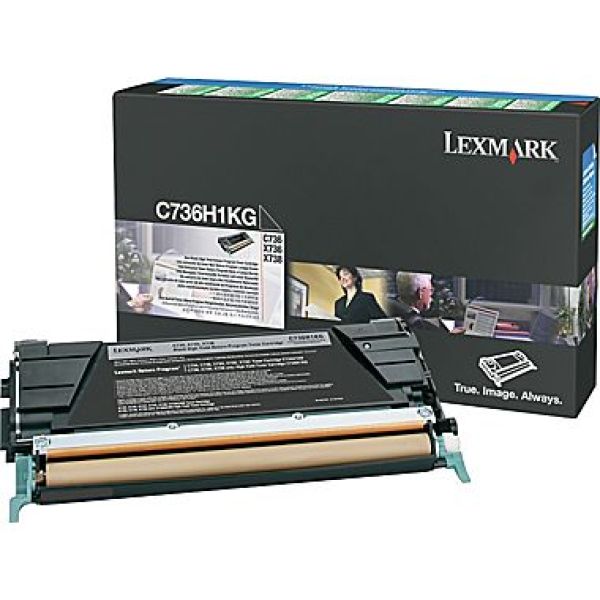 LEXMARK C736H1KG BLACK TONER PREBATE YIELD 10000 PAGES FOR C736