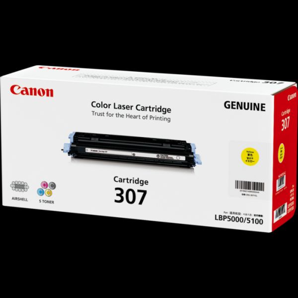 CANON CART307Y YELLOW TONER FOR LBP5000 LBP5100 2K