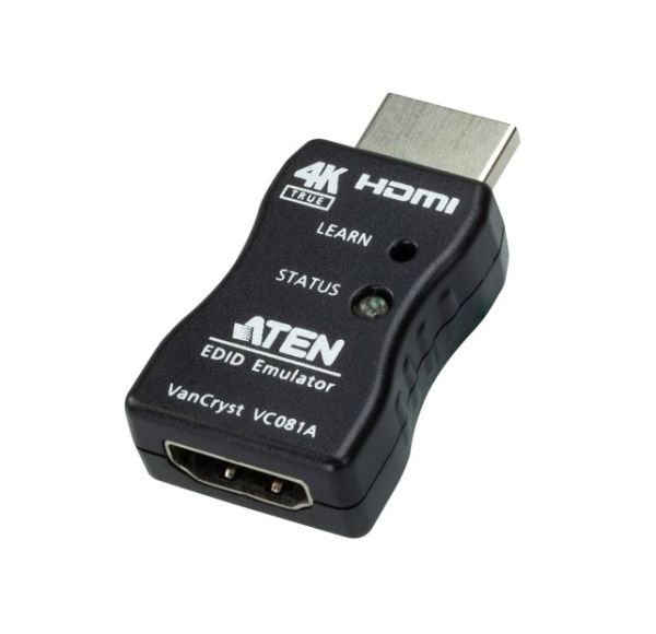 ATEN VC081A True 4K HDMI EDID Emulator Adapter, Superior video quality up to 3840 x 2160 @ 60Hz (4:4:4), LED indicators, Powered by HDMI Source