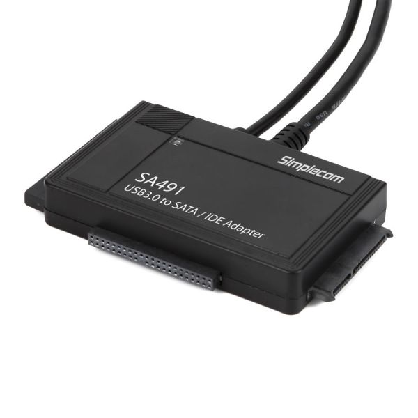 SIMPLECOM SA491 3-IN-1 USB 3.0 TO 2.5, 3.5 & 5.25 SATA/IDE Adapter with Power Supply