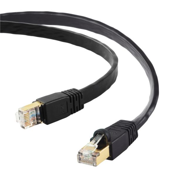 EDIMAX 10m Black 40GbE Shielded CAT8 Network Cable - Flat