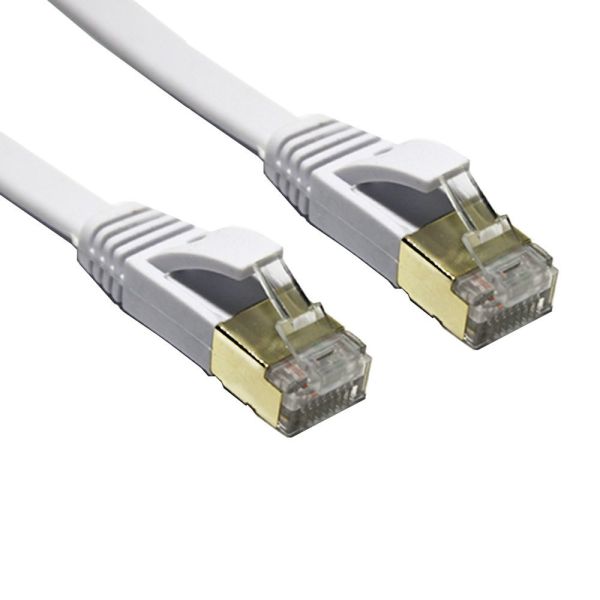 EDIMAX 3m White 10GbE Shielded CAT7 Network Cable - Flat