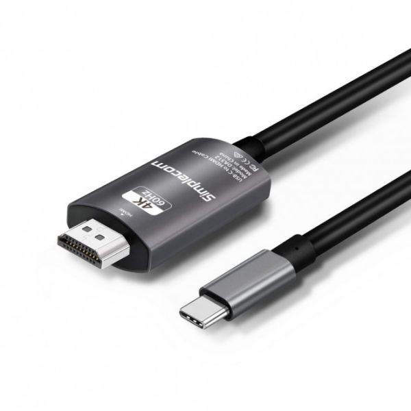 SIMPLECOM DA312 USB 3.1 Type C to HDMI Cable 2M 4K@60Hz Aluminium HDCP