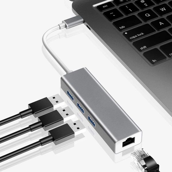 USB 3.1 USB-C Type C 1000 Mbps Gigabit Ethernet Rj45 LAN Adapter with 3 USB 3.0 Network Card
