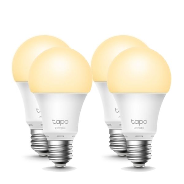 TP-LINK Tapo L510E(4-Pack) Smart Wi-Fi Light Bulb, Edison Screw, Dimmable, No Hub Required, Voice Control, Schedule & Timer 2700K 8.7W 2.4 GHz 802.1