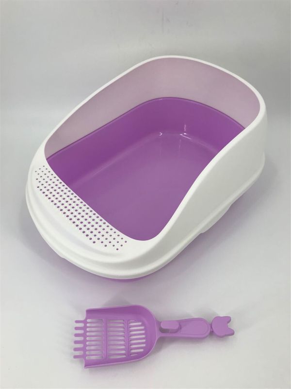 YES4PETS Large Portable Cat Toilet Litter Box Tray House with Scoop Purple