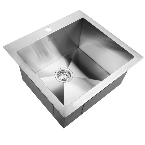 Cefito Kitchen Sink 53X50CM Stainless Steel Basin Single Bowl Laundry Silver