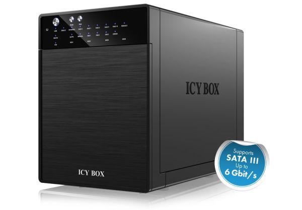 ICY BOX External 4 bay RAID System for 3.5 SATA I / II / III hard disks with USB 3.0 and eSATA (IB-RD3640SU3)