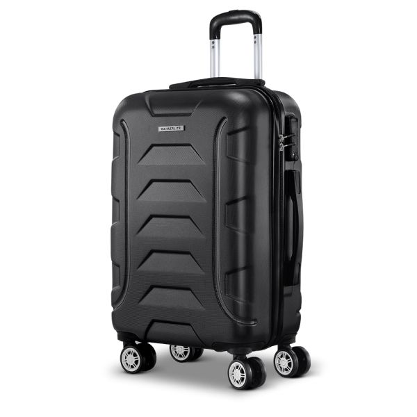 Wanderlite 20 55cm Luggage Trolley Travel Suitcase Set TSA Hard Case Lightweight Strap