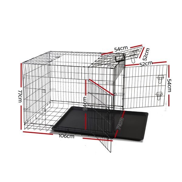 i.Pet 42 Dog Cage Crate Large Kennel 3 Doors
