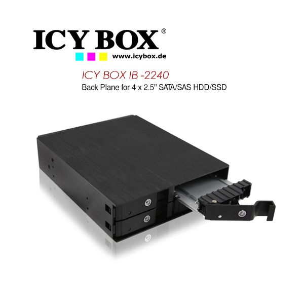 ICY BOX Backplane for 4x 2.5 (6.35 cm) SATA / SAS HDDs or SSDs (IB-2240SSK)