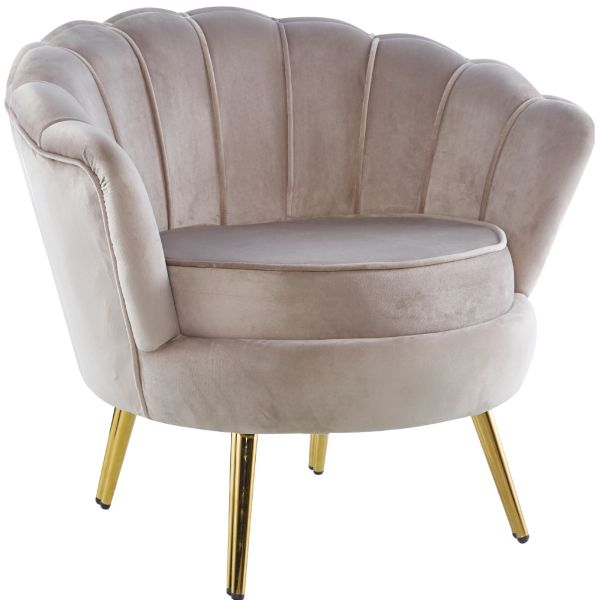 Bloomer Velvet Fabric Accent Sofa Love Chair - Beige