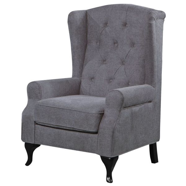 Mellowly Wing Back Chair Sofa Chesterfield Armchair Fabric Uplholstered - Grey