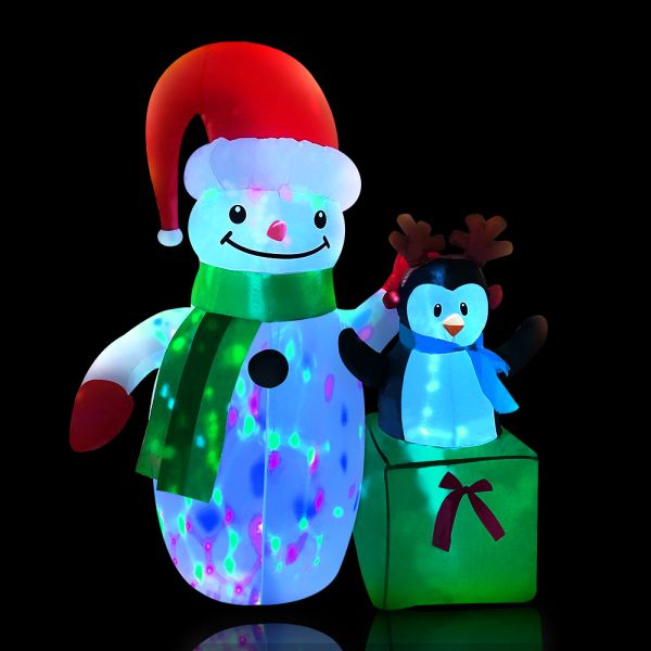 Jingle Jollys Christmas Inflatable Snowman 1.8M Illuminated Decorations