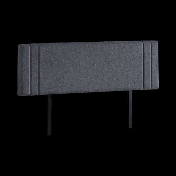 Linen Fabric King Bed Deluxe Headboard Bedhead - Grey