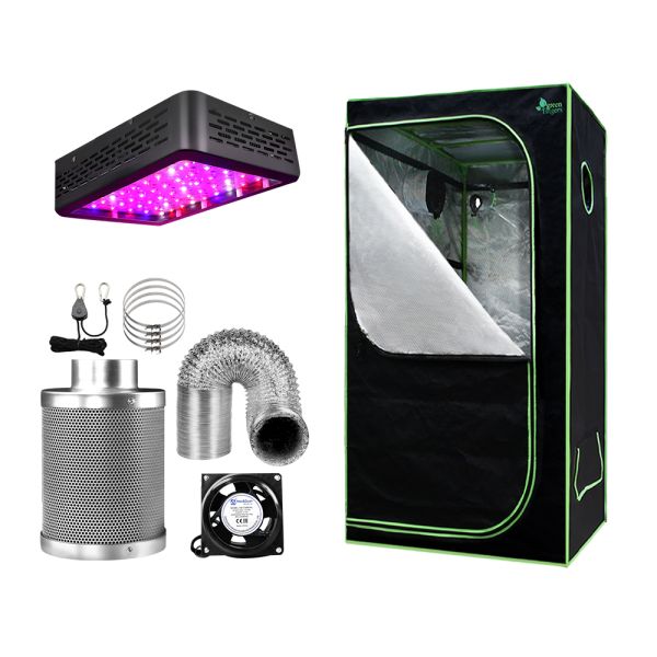 Greenfingers Grow Tent Light Kit 60x60x140CM 600W LED 4 Vent Fan,Greenfingers Grow Tent Light Kit LED 600W Full Spectrum 4 Vent 60x60x140CM