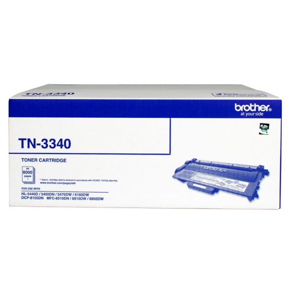 Brother TN-3340 Mono Laser toner - High yield - HL-5440D/5450DN/5470DW/6180DW & MFC-8510DN/8910DW/8950DW & DCP-8155DN- up to 8000 pages