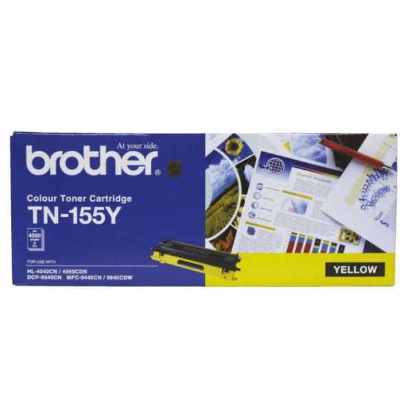 BROTHER TN-155Y Colour Laser Toner - High Yield Magenta - HL-4040CN/4050CDN, DCP-9040CN/9042CDN, MFC-9440CN/9450CDN/9840CDW - up to 4000 pages