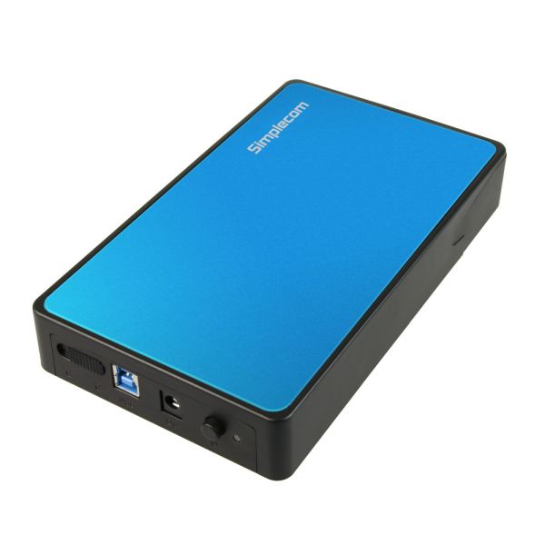Simplecom SE325 Tool Free 3.5 SATA HDD to USB 3.0 Hard Drive Enclosure Blue