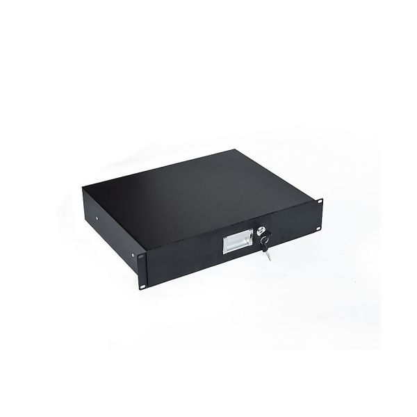 19 Rack Mount 2U Steel Plate DJ Drawer Equipment Cabinet Locking Lockable