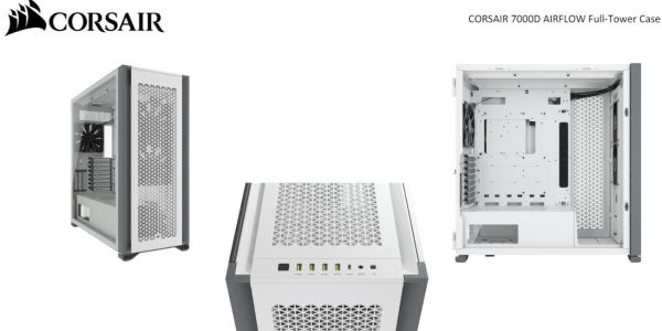 CORSAIR Obsidian 7000D AF Tempered Glass Mini-ITX, M-ATX, ATX, E-ATX Tower Case, USB 3.1 Type C, 10x 2.5, 6x 3.5 HDD. White