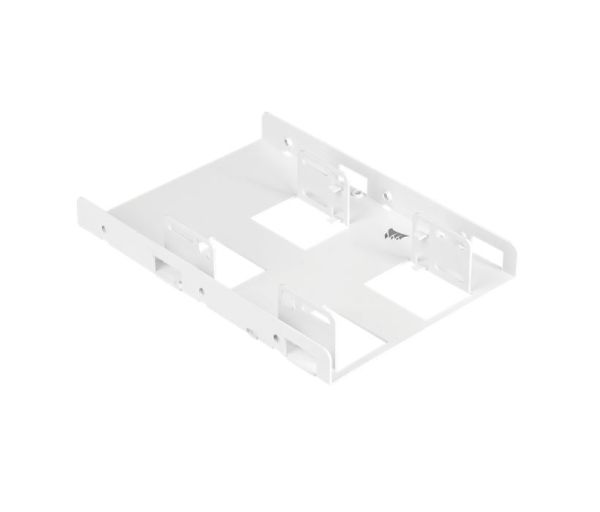 CORSAIR Dual Corsair 2.5 to 3.5 HDD SSD Mounting Bracket Adapter Rack Dock Tray Hard Drive Bay for Desktop Computer PC Case White