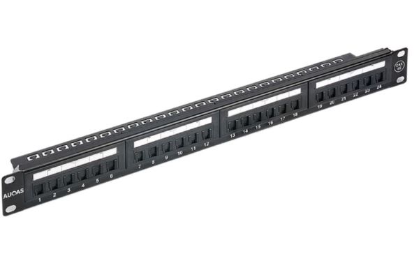 ASTROTEK 24 Ports UTP Patch Panel CAT6 RJ45 for 19" 1RU Rack Mount Data Network Cabinet Server PCB Type 110/Krone 3U\ Black LS