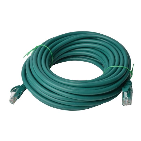 8WARE Cat6a UTP Ethernet Cable 40m Snagless Green