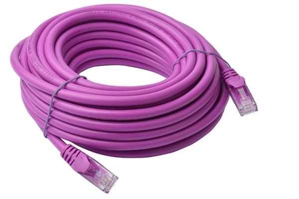 8WARE Cat6a UTP Ethernet Cable 10m Snagless Purple